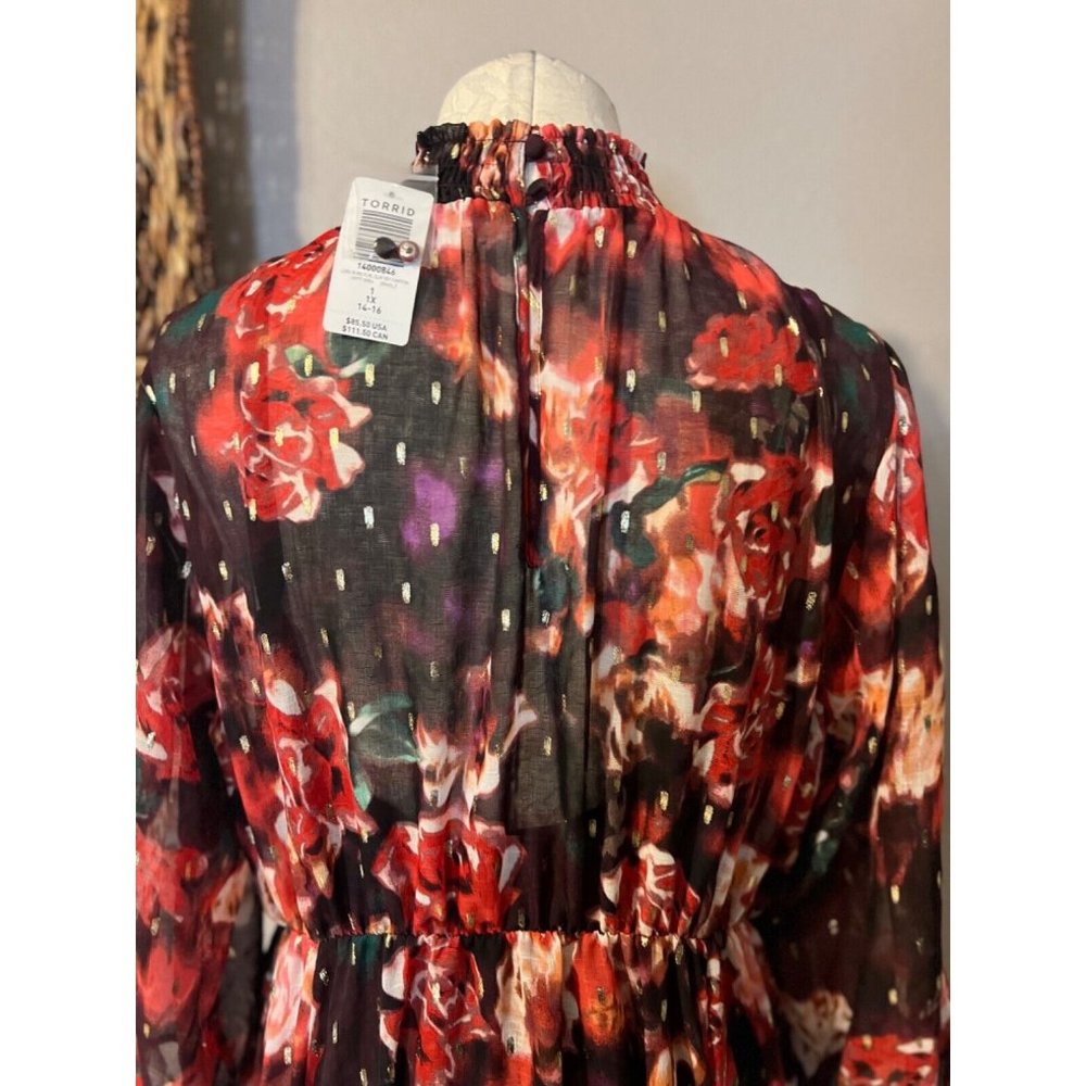 Torrid Blouson Dress 1X 14 16 NWT NEW Washable - Picture 9 of 12